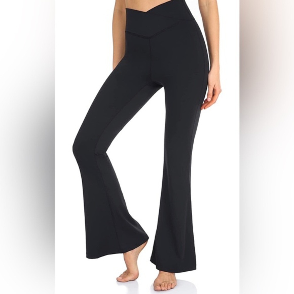 Women’s black spandex bell bottom flare pants